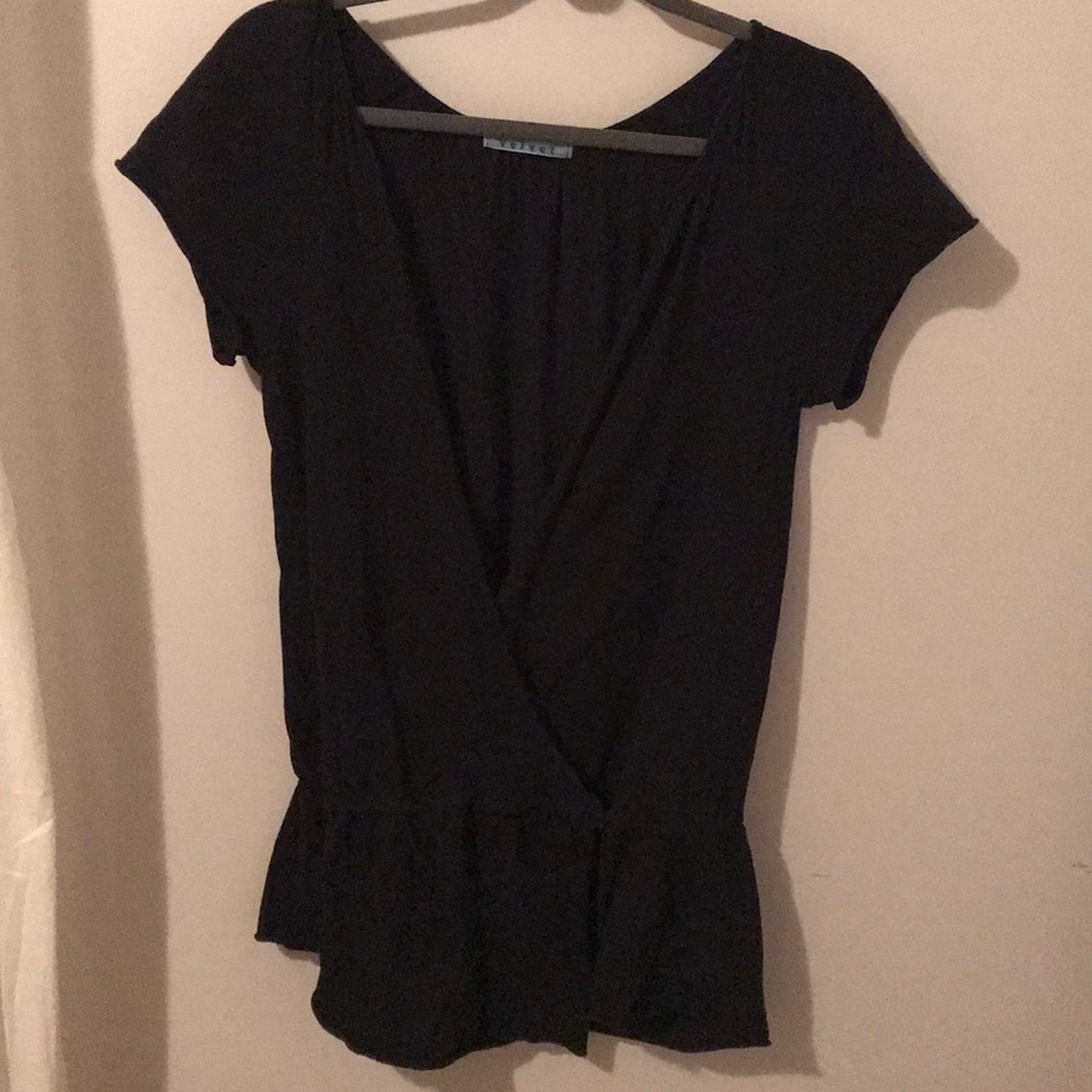 Black wrap top by Velvet (Anthropologie)